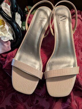 Worthington Women Sandals -Tan -Slingback Strappy Heels -Open Toe Classic -Sz 11
